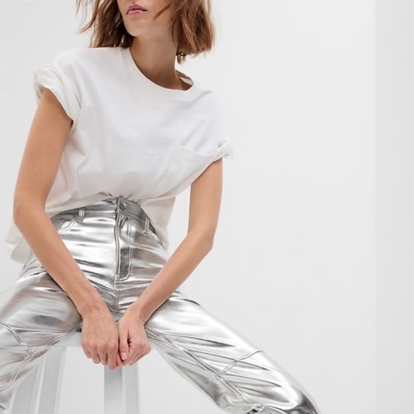 Cheeky Straight silver faux leather jeans - Picture 3 of 8